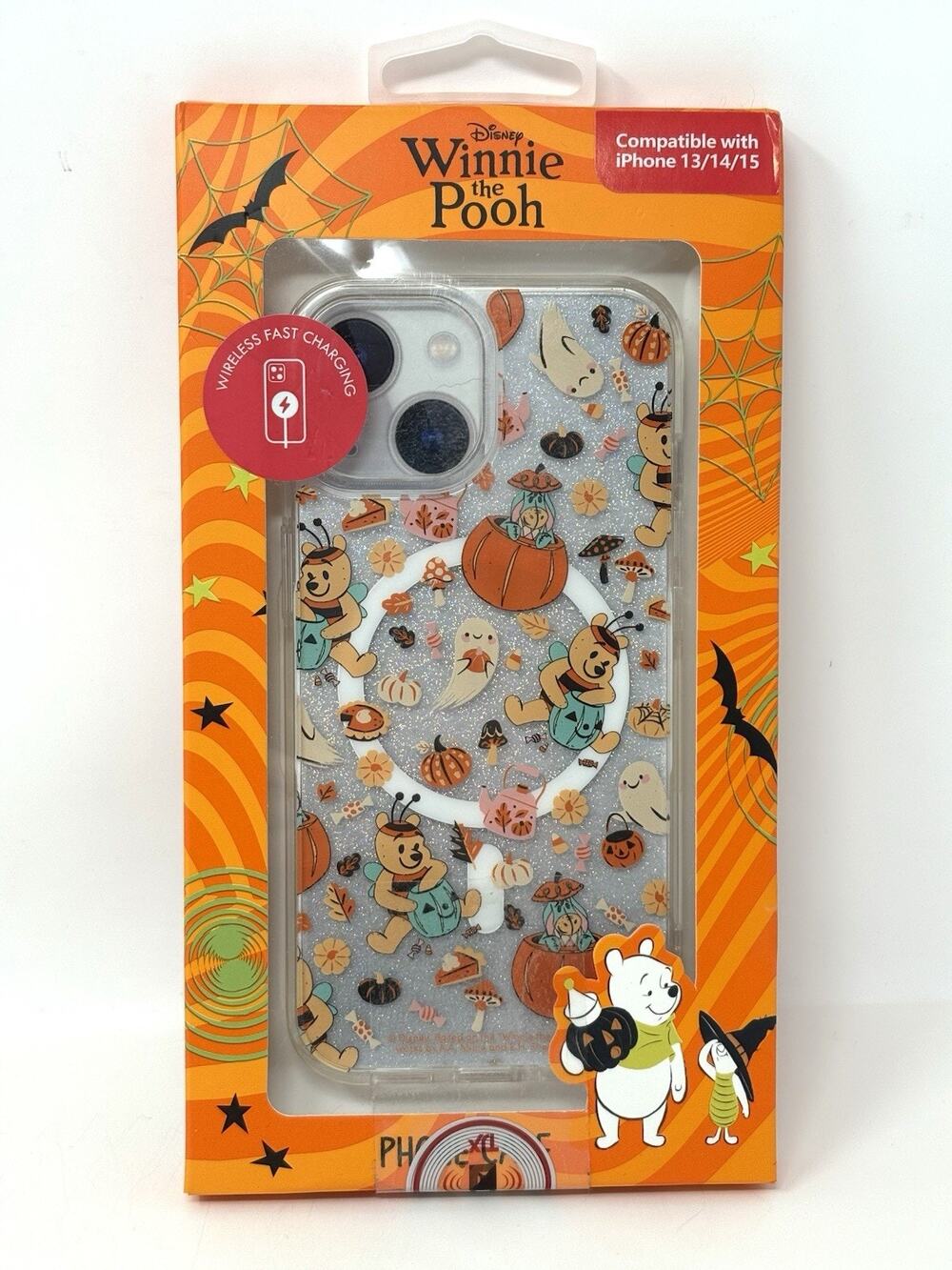 Disney Winnie the Pooh Halloween iPhone 13 / 14 / 15 Case Skinny Dip Glitter NIB